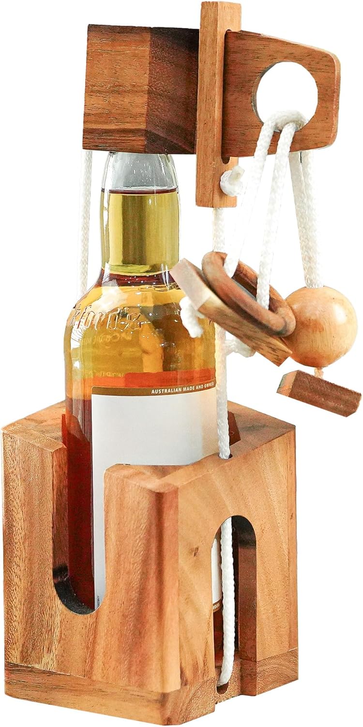 Riddle rope wine bottle puzzle box