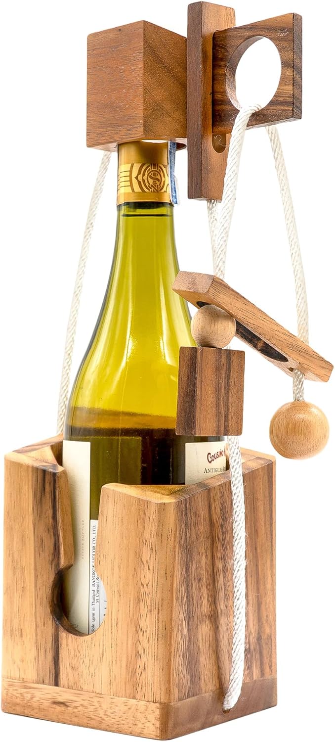 Think before Wine Bottle puzzle box