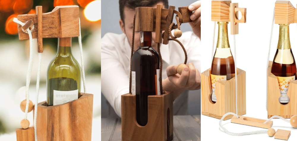 Types of wine bottle puzzle wood